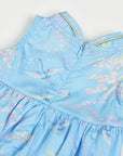 Flare Cheongsam - Blue Cranes