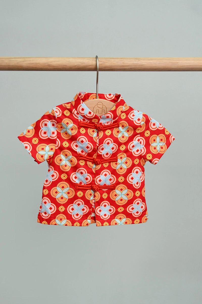 Tang Shirt - Red Lucky Coins