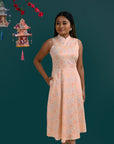 Ladies Alexis Cheongsam - Pink Floral Bamboo