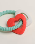 Olive Silicone Toys | Double Heart Teething Ring
