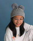 Double-Pom Beanie - Grey