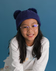 Double-Pom Beanie - Dark Blue