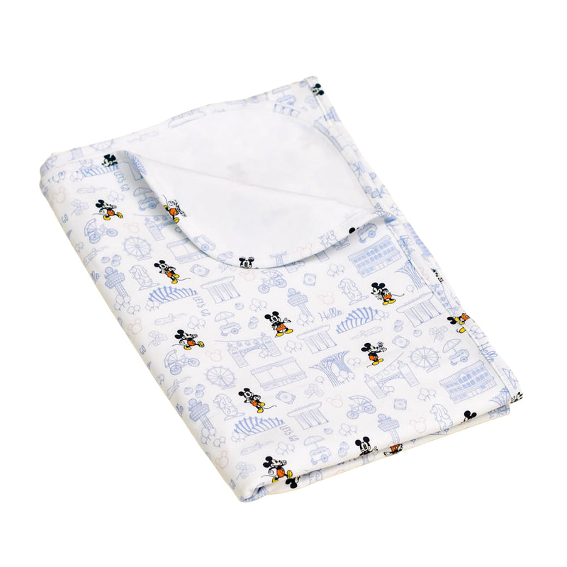 Jersey Blanket - Blue Hello Mickey