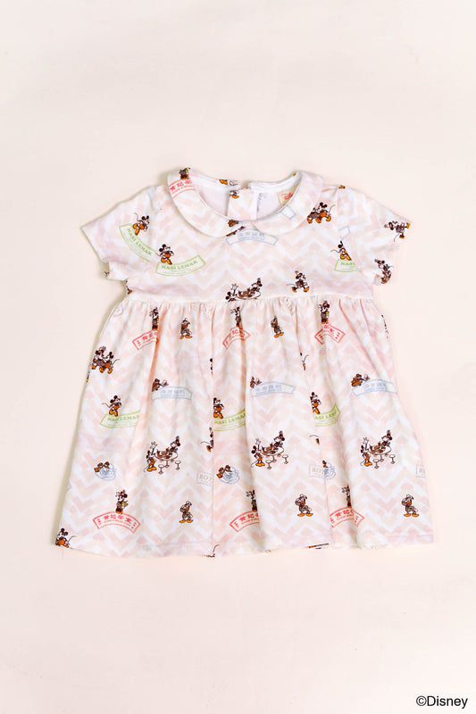 Clara Dress - Pink Chevron Mickey