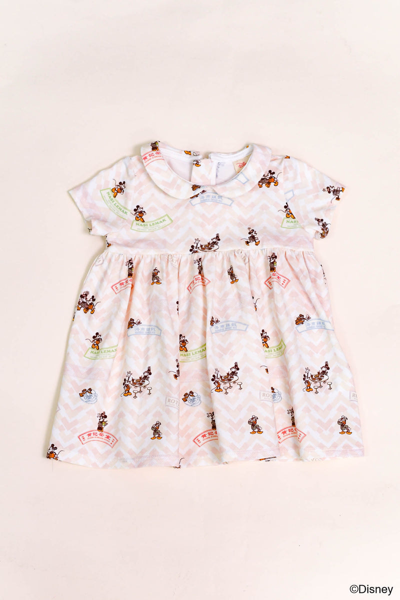 Clara Dress - Pink Chevron Mickey