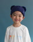 Double-Pom Beanie - Dark Blue
