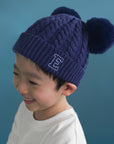 Double-Pom Beanie - Dark Blue
