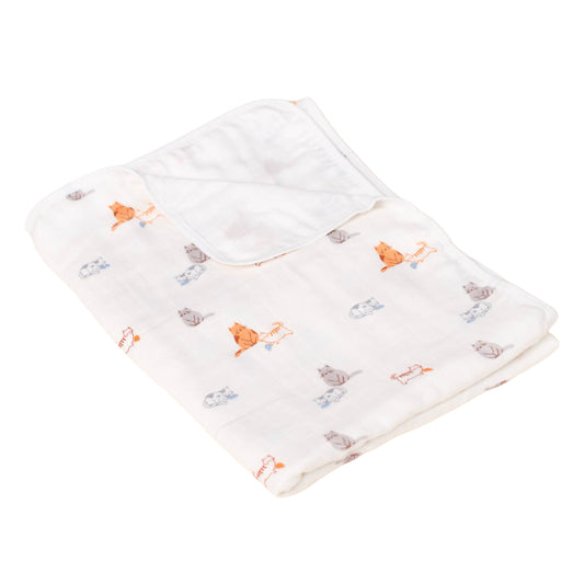 Bamboo Muslin Blanket - Sleepy Cats