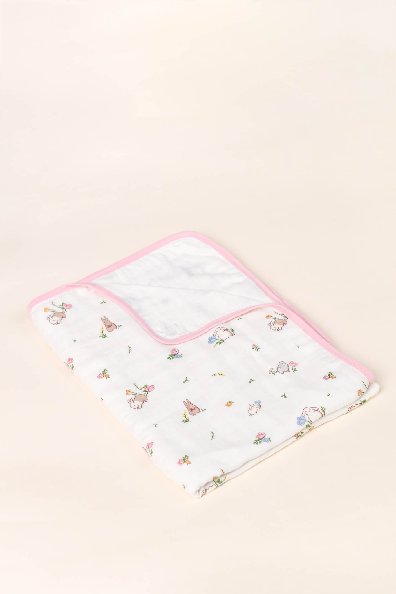Bamboo Muslin Blanket - Floral Bunny