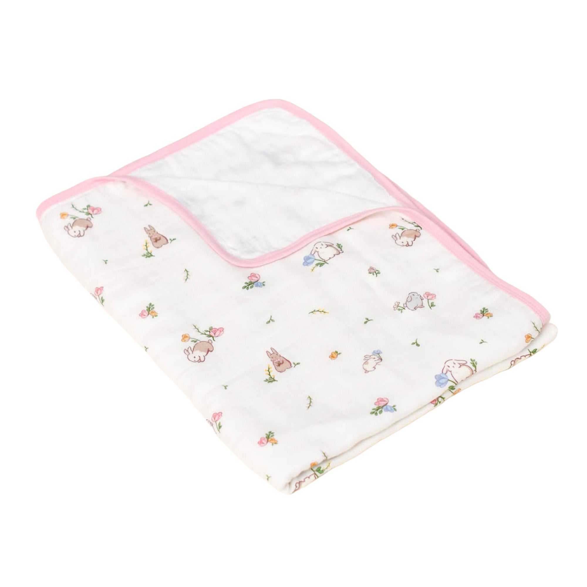 Bamboo Muslin Blanket - Floral Bunny