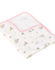 Bamboo Muslin Blanket - Floral Bunny