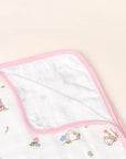Bamboo Muslin Blanket - Floral Bunny