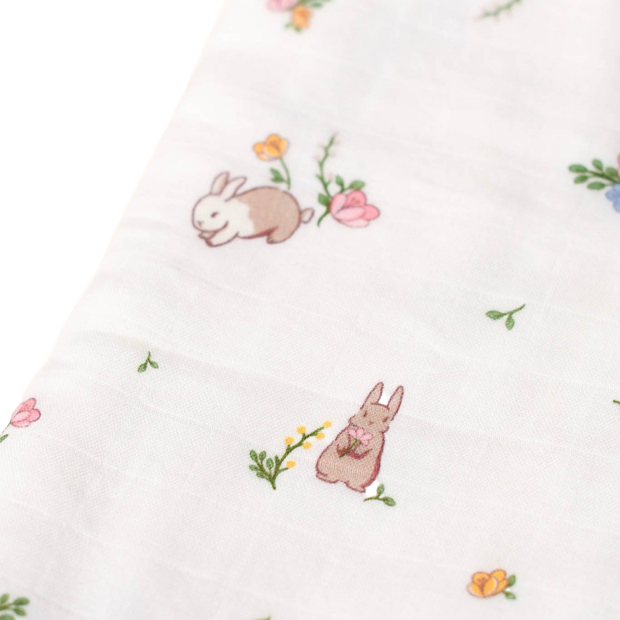 Bamboo Muslin Blanket - Floral Bunny
