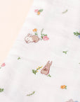 Bamboo Muslin Blanket - Floral Bunny