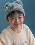Double-Pom Beanie - Grey