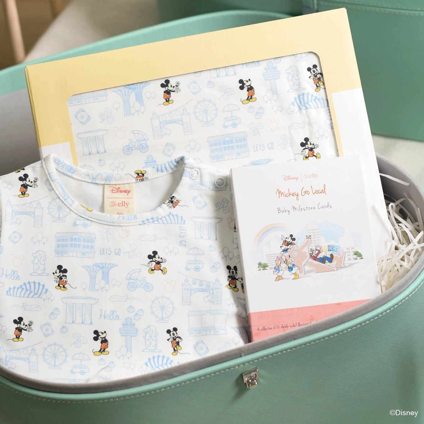 Blue Mickey Romper Baby Keepsake Gift Set