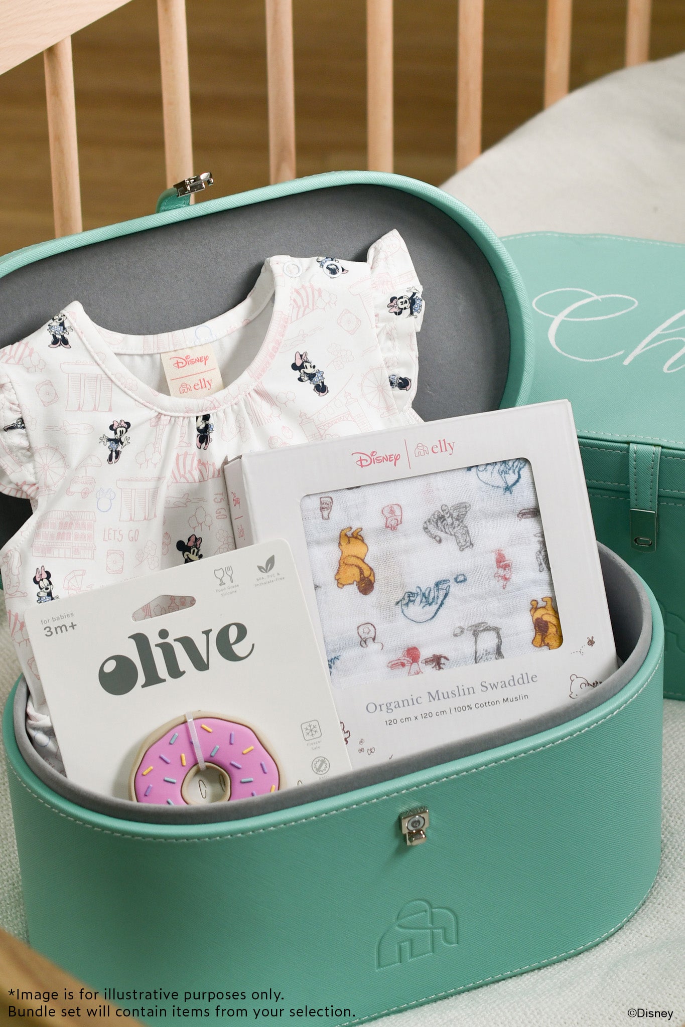 Minnie Onesie Personalisable Turquoise Gift Set (Medium)