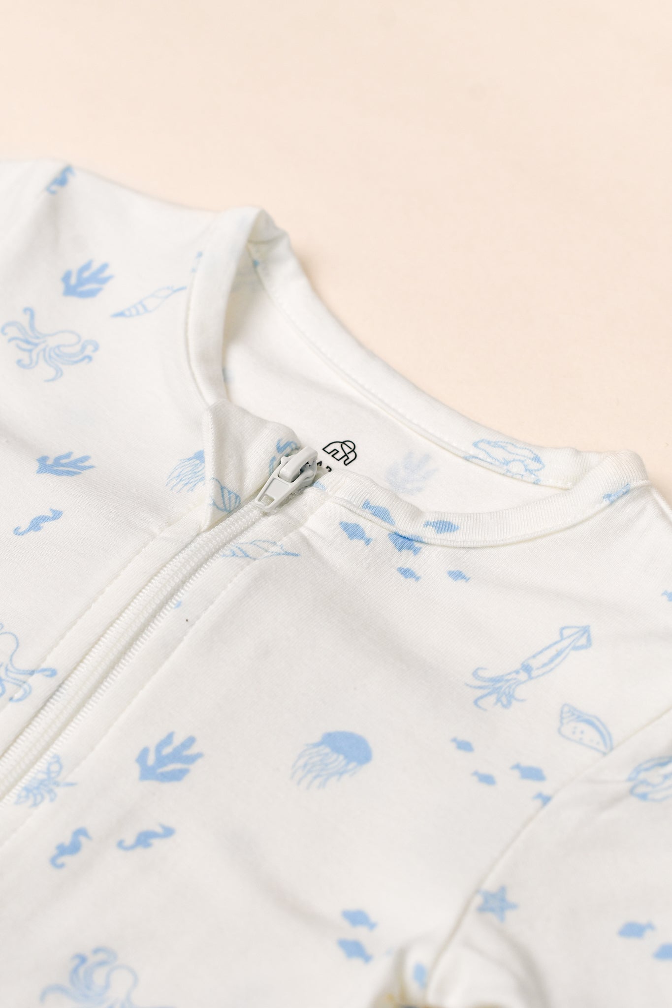 Short-Sleeve Zip Romper - Blue Sea Creatures | The Elly Store