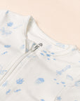 Short-Sleeve Zip Romper - Blue Sea Creatures | The Elly Store