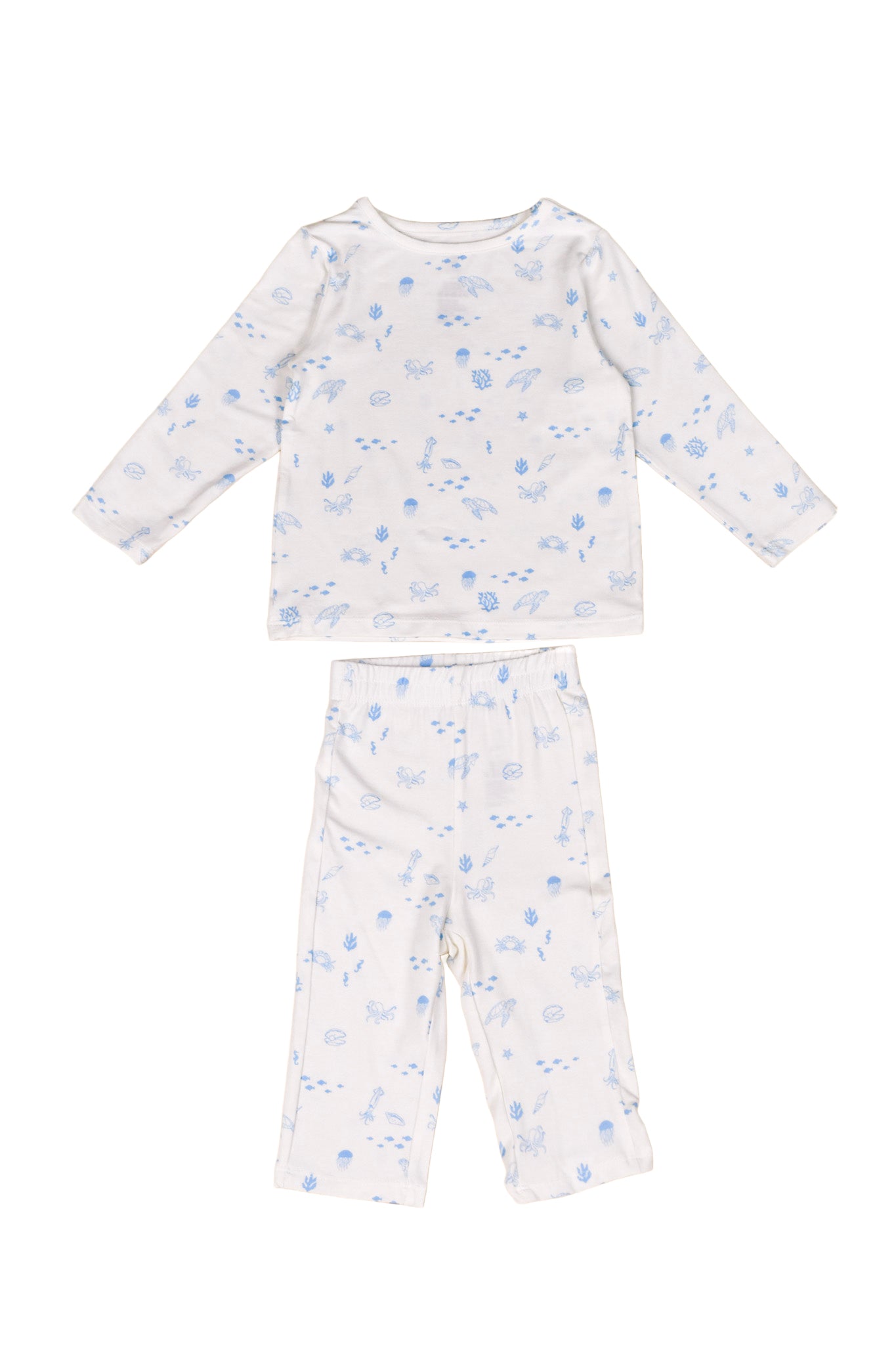 Long-Sleeve Pyjamas Set - Blue Sea Creatures | The Elly Store