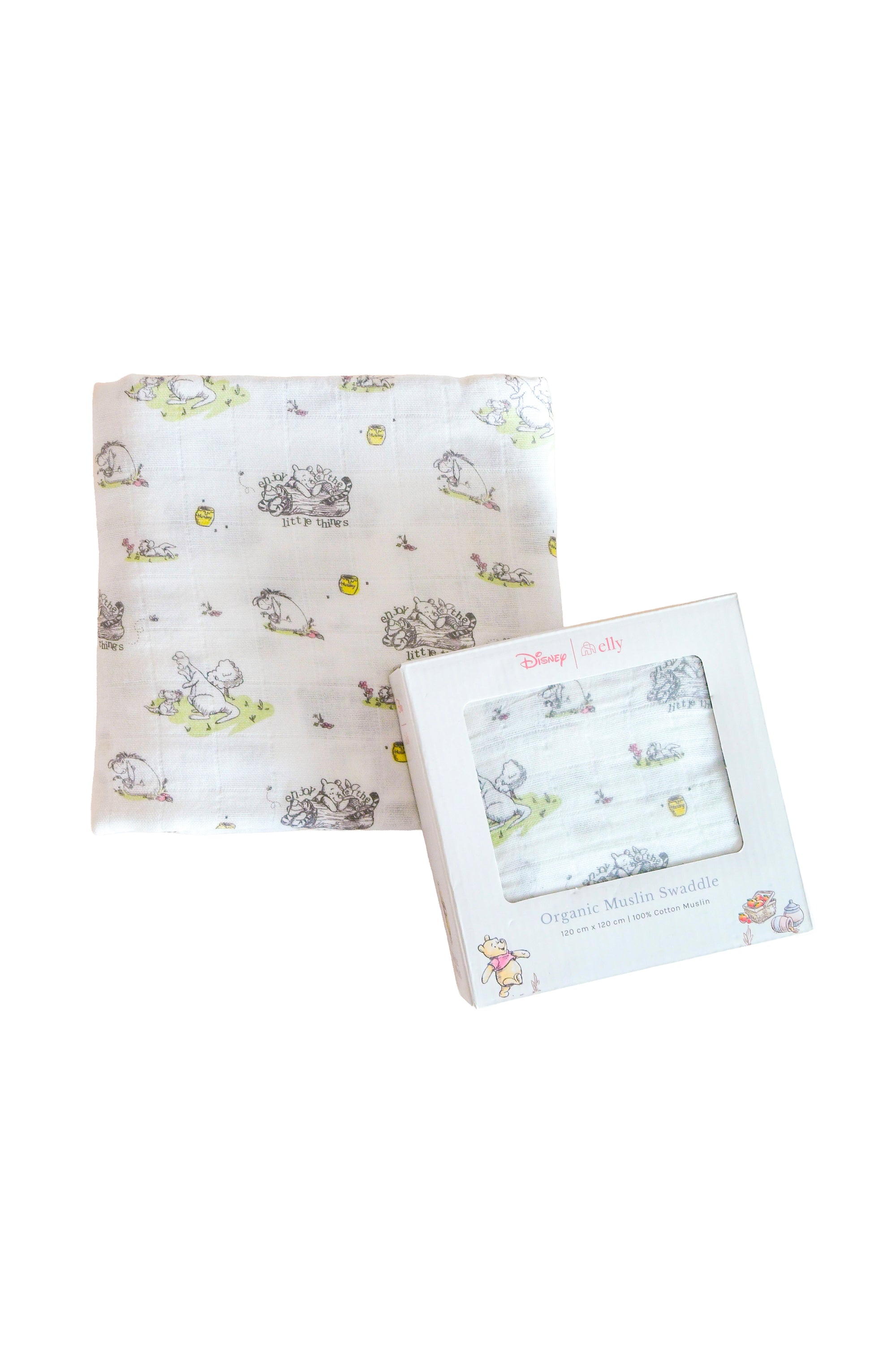 Organic Cotton Swaddle - Breezy Day Pooh