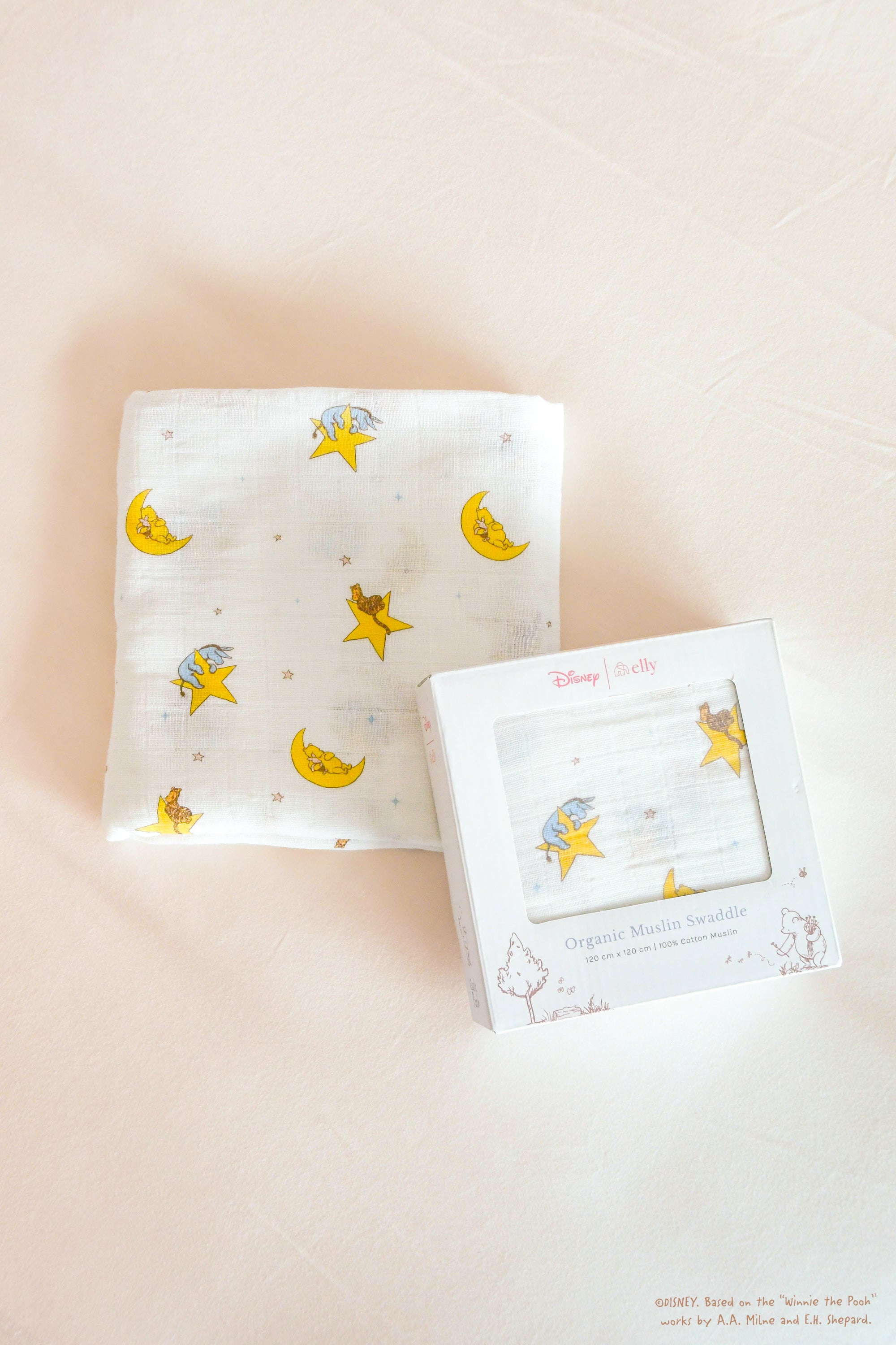 Organic Cotton Swaddle - Starry Pooh