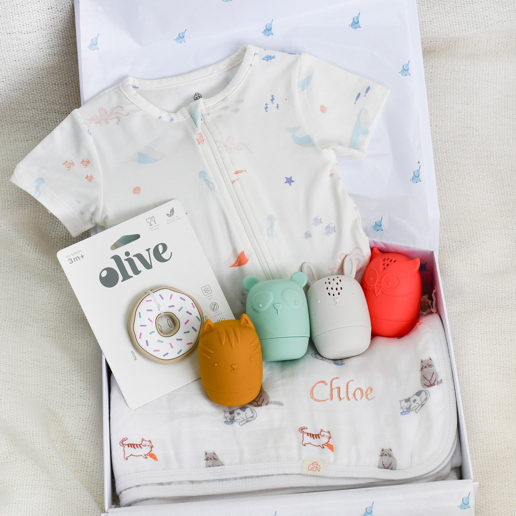 Sweet Sea Creatures Personalisable Baby Gift Set