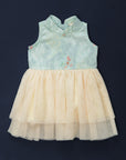 Kyra Dress - Teal Cranes