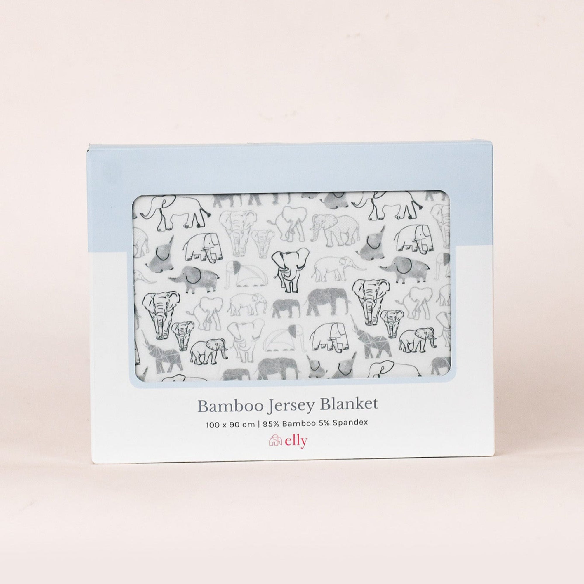 Bamboo Blanket - Grey Elephant Families