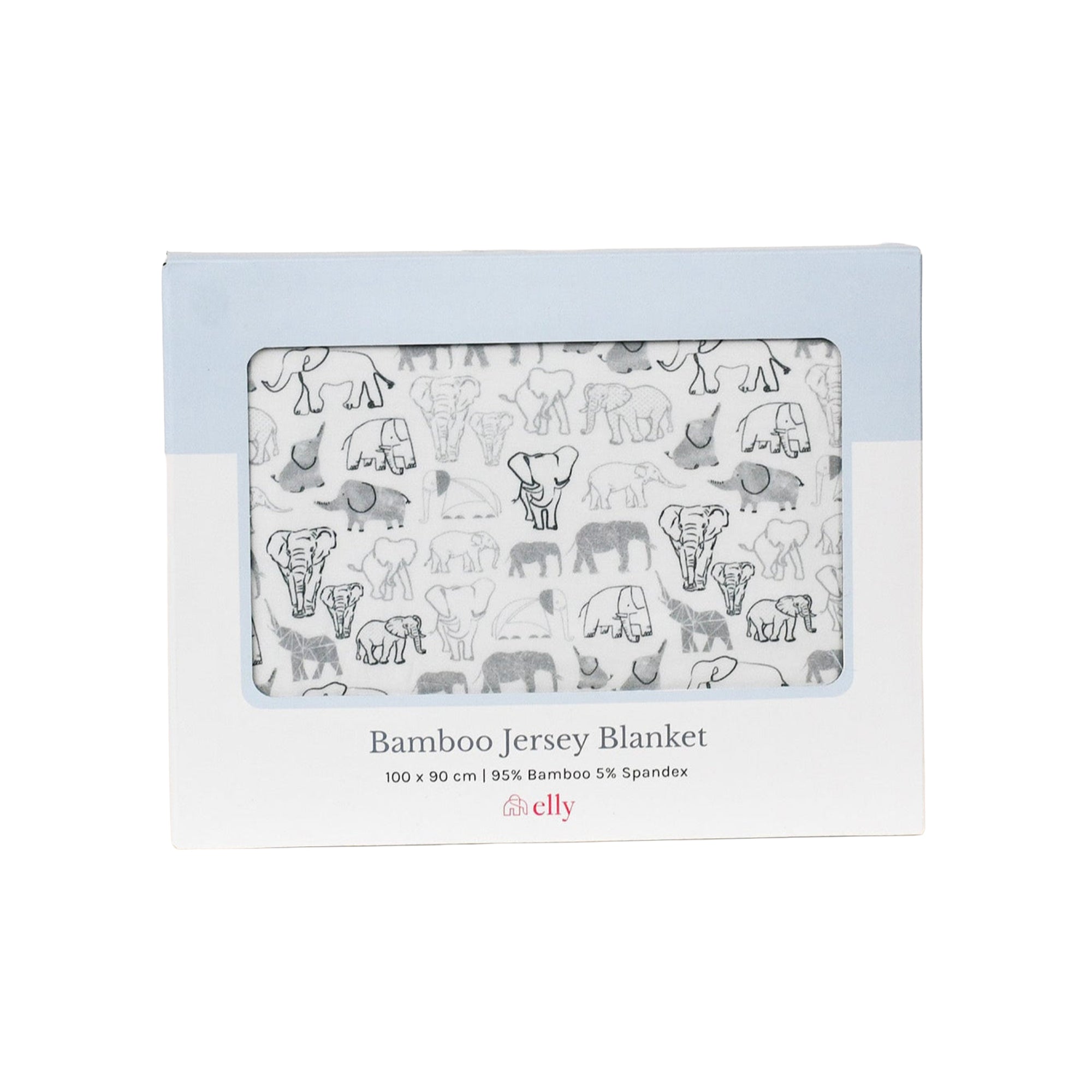 Bamboo Blanket - Grey Elephant Families
