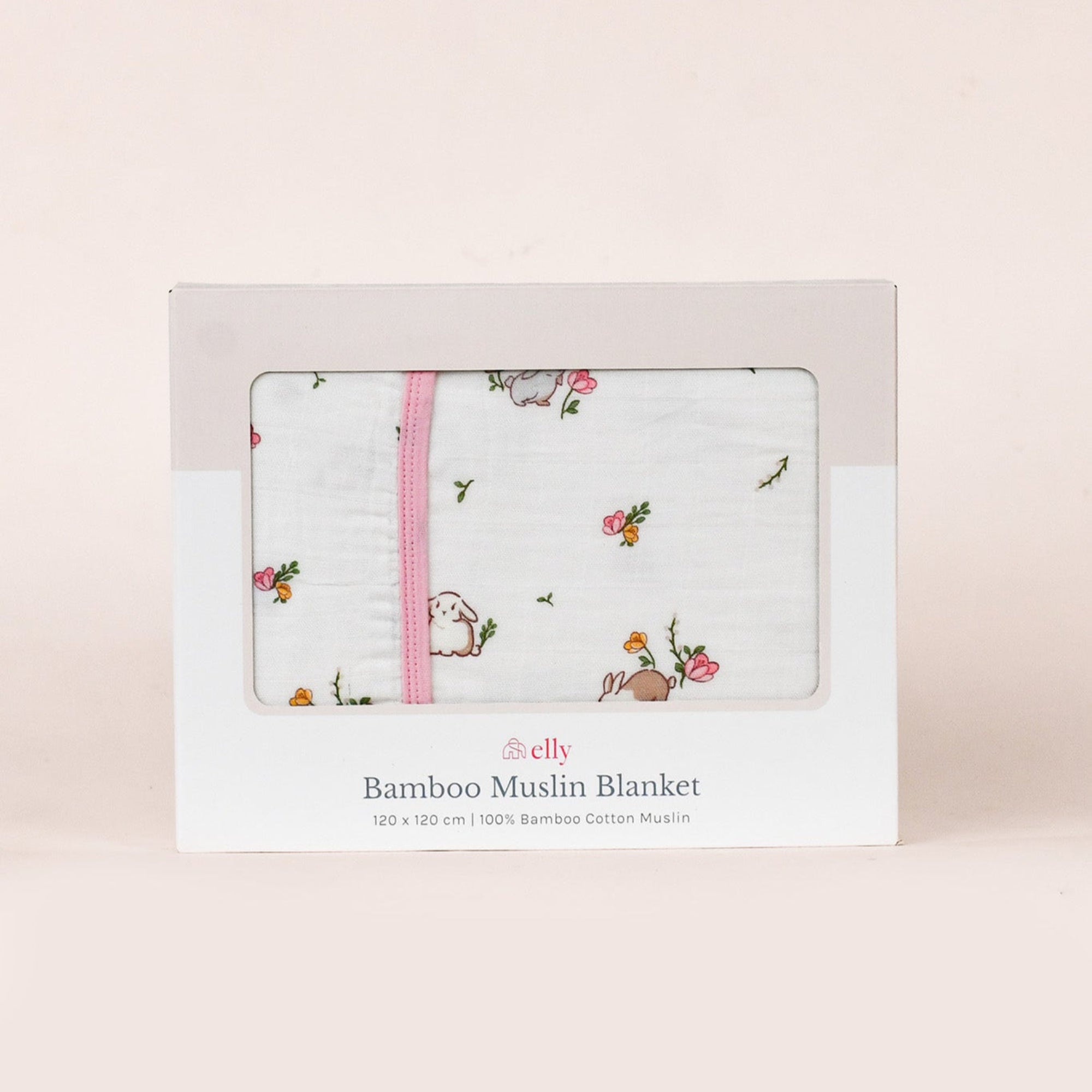 Bamboo Muslin Blanket - Floral Bunny