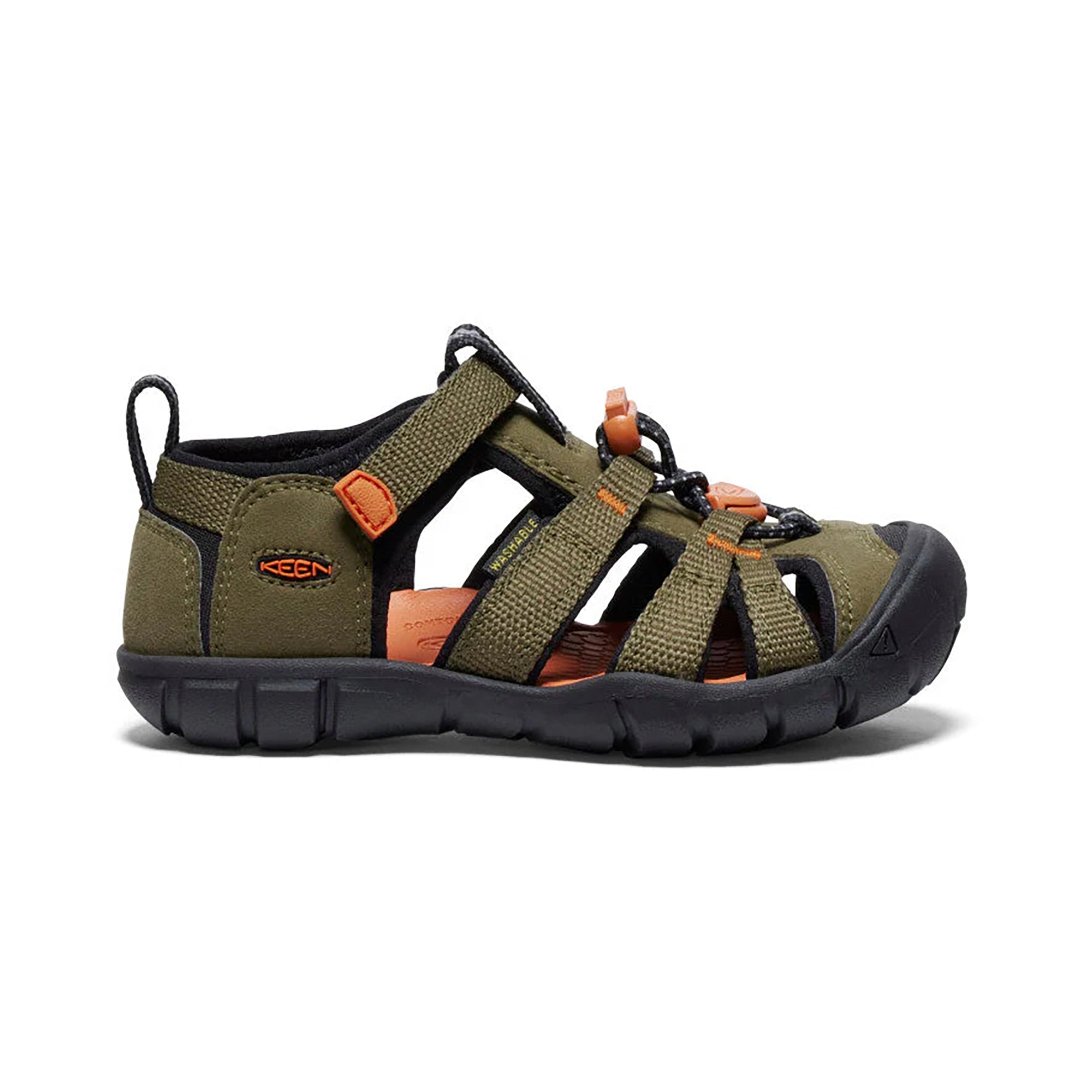 Keen Children Seacamp II CNX - Dark Olive / Gold Flame