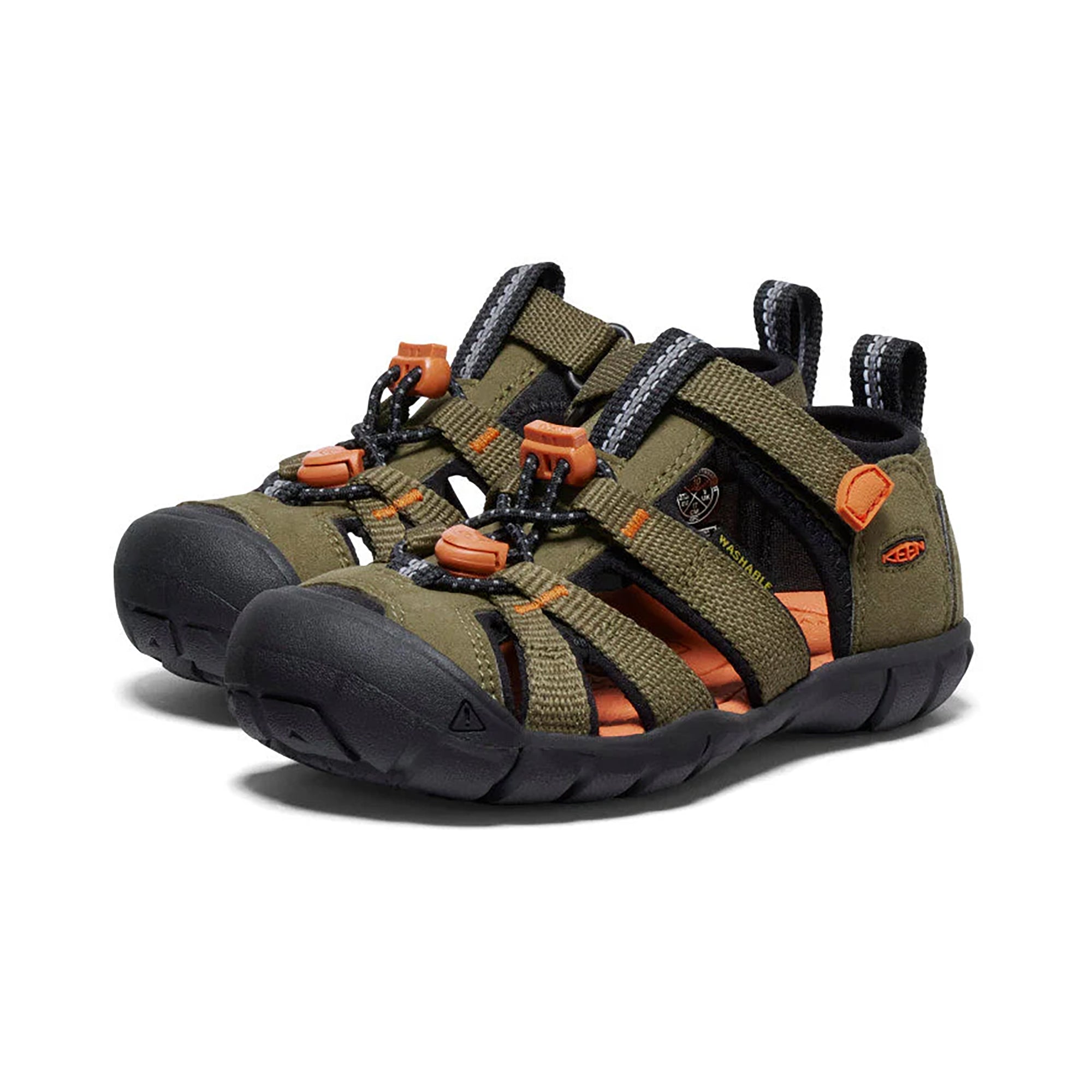 Keen Children Seacamp II CNX - Dark Olive / Gold Flame