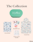 Deluxe Robe Keepsake Gift Set - jersey blanket, personalised hooded robe, swaddle and baby milestone card 