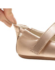 Tip Toey Joey Dolly Mary Janes - Metallic Salmon