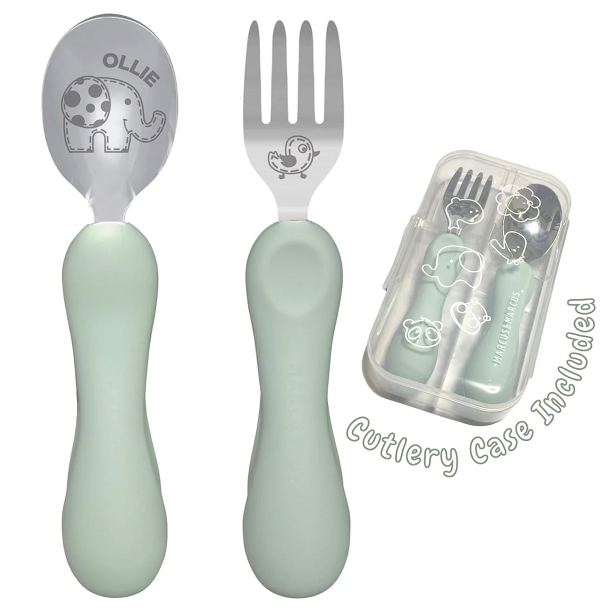 Easy Grip  Fork & Spoon Set - Olie (with case)