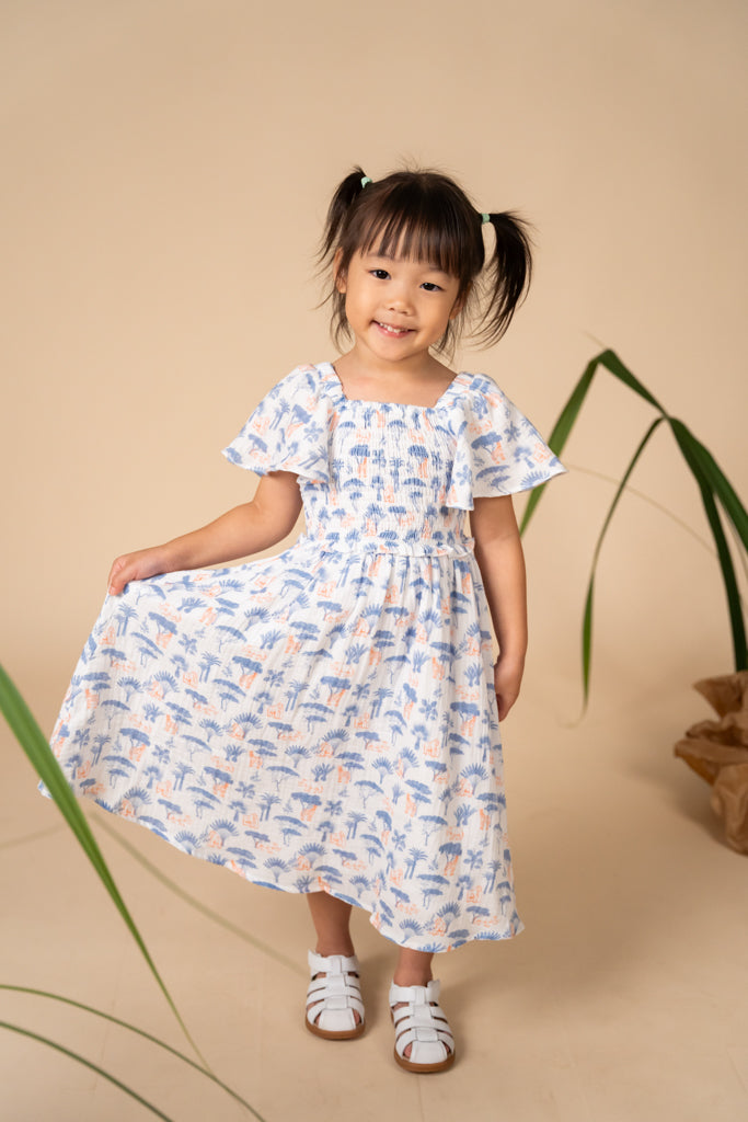 Elise Dress - Blue Safari