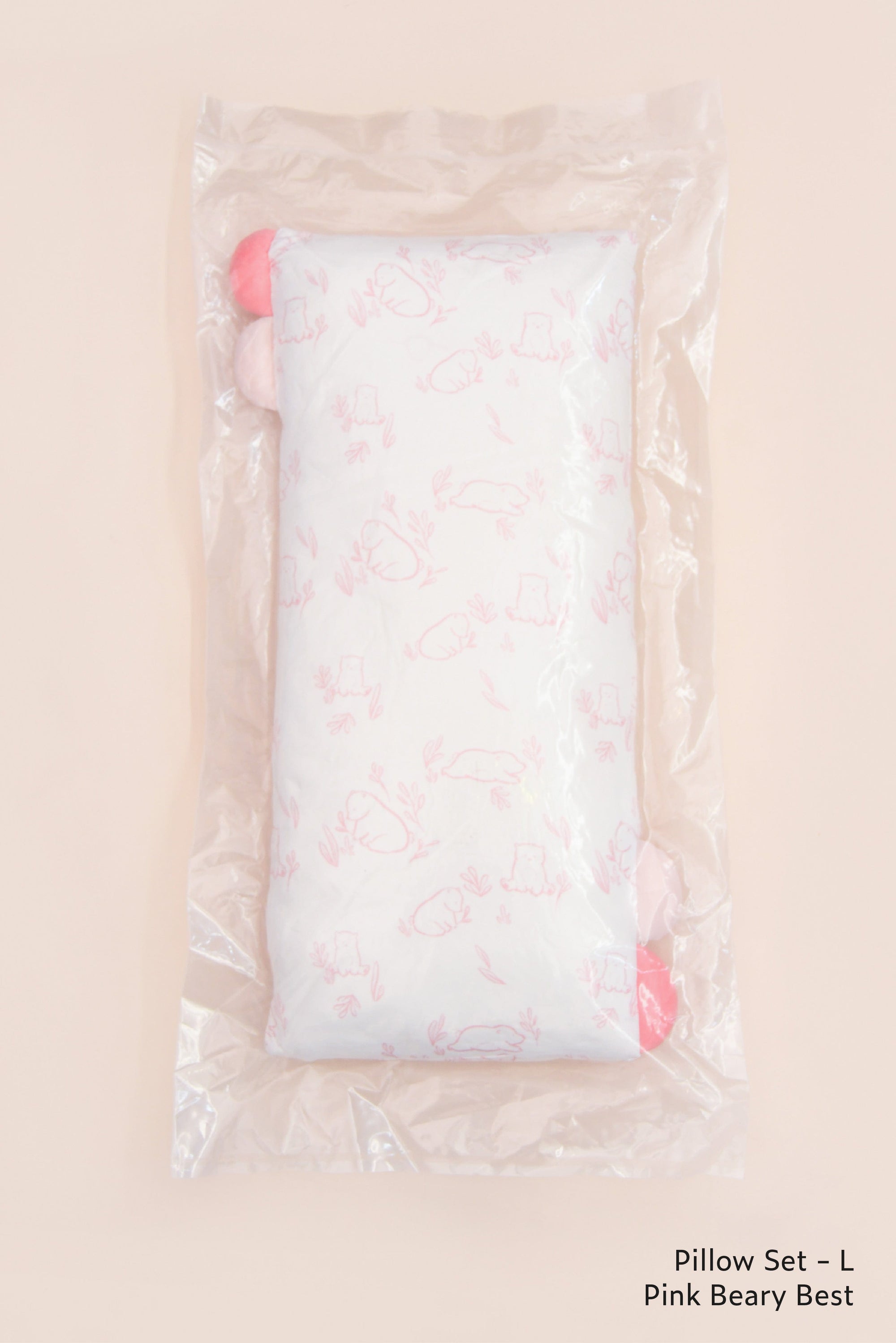Pink Beary Best L pillow in packaging