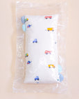 Pillow set M with vehicles pattern in plastic packaging.