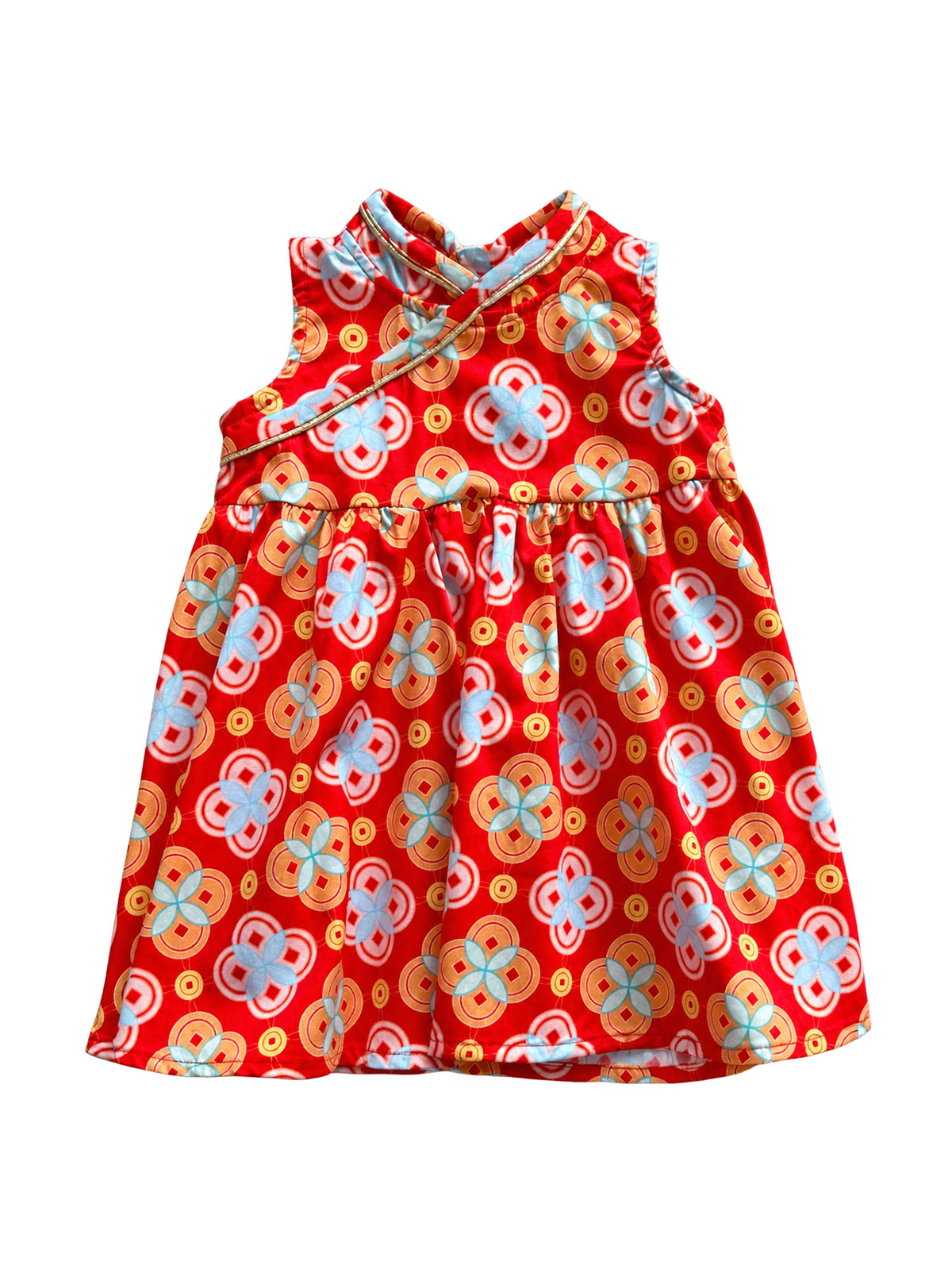 Flare Cheongsam - Red Lucky Coins