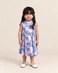 Flare Cheongsam - Blue Lotus