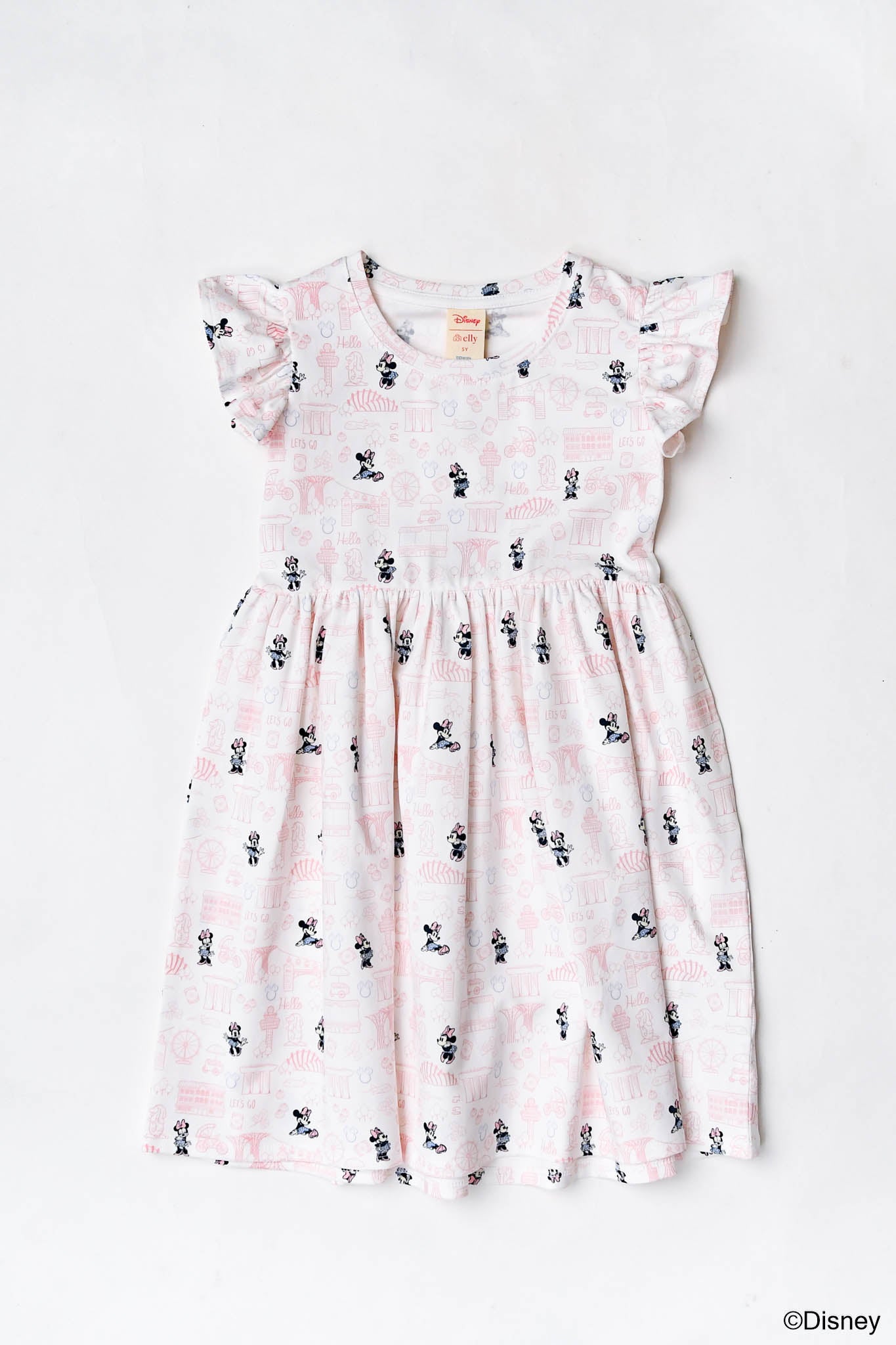 The Elly Store X Disney | Flutter Dress - Pink Hello Minnie