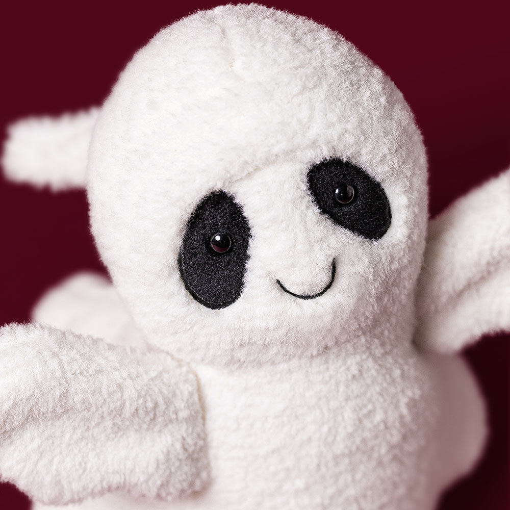Jellycat Ghost Bob soft white ghost plush, close up