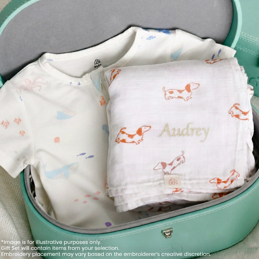 Colourful Sea Creatures Personalised Turquoise Gift Set