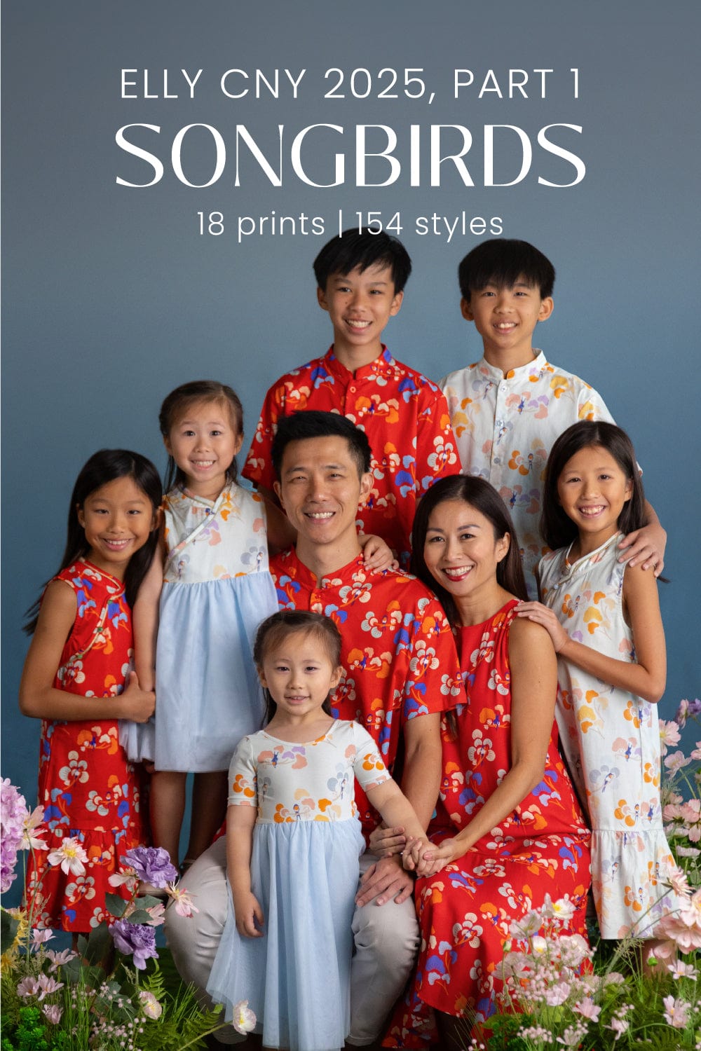 Family in Songbird prints