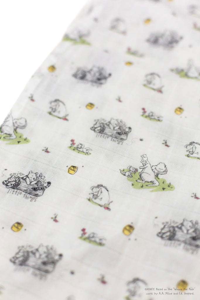 Disney x elly Organic Cotton Swaddle - Breezy Day Pooh | Ideal for Newborn Baby Gifts | The Elly Store Singapore