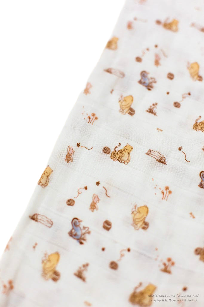 Disney x elly Organic Cotton Swaddle - Dandelion Pooh | Ideal for Newborn Baby Gifts | The Elly Store Singapore