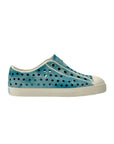 Native teal blue perforated slip-on shoes with breathable design and lightweight comfort