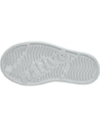 Grey rubber outsole with textured grip pattern and anti-slip traction design