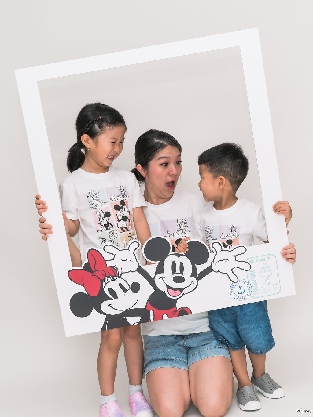 Kids Tee - Pastel Mickey Crew family frame